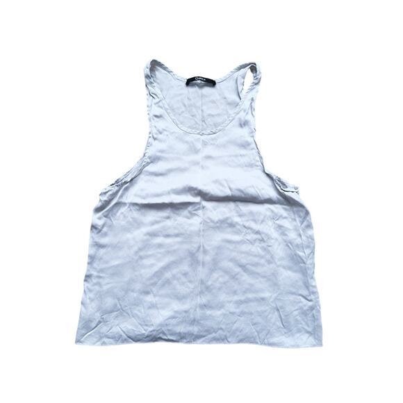 Quince 100% Washable Silk High Neck Tank Top Silver Gray XS Quiet Luxury Layer - Picture 2 of 7